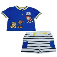 Komplet odjeće za dječake s plavom majicom i kratkim hlačama