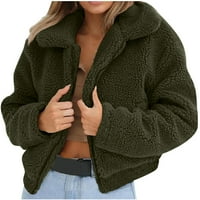 Ženska zimska jakna, Ženska topla jakna od umjetne vune, jakna s patentnim zatvaračem, zimska gornja odjeća, Ženske