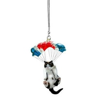 Privjesak za automobilsko retrovizor slatka smiješna mačka sa šarenim visećim ukrasom padobrana