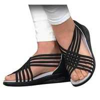 Zuwimk klinaste sandale za žene, ženske klizačke sandale kliznu na ravnim sandalama lepršave sandale za flop tange