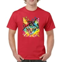 Tee Hunt Dean Russo Eyes Mačka majica Neon šarena slatka matična majica, crvena, mala