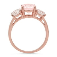 Ružičasti dijamant okruglog reza od 3,25 karata imitacija ružičastog zlata od 18 karata graviranje godišnjice