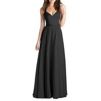 Modne haljine za žene, elegantne lepršave Ležerne široke haljine Za plažu u crnoj boji, e-mail