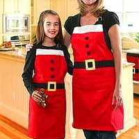 Pregača za odrasle i djecu, modna čipkasta pregača za kućnu kuhinju, kuhanje, pečenje, pregača za božićne zabave