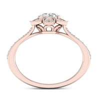 3 4CT TDW Diamond 14K ružičasti zlatni cvijet halo zaručnički prsten