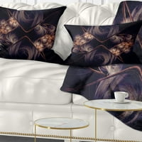 Designart Fraktalni cvjetni uzorak tamnog zlata - Sažetak jastuka za bacanje - 12x20