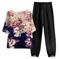 Odjeća za sportsku odjeću u A-listi, ženski ljetni Crop Top s kratkim rukavima i okruglim vratom s printom + Ležerne