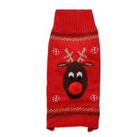 Božićni pulover za pse za pse, pletena dolčevita s uzorkom Jelena i snježne pahulje