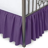 Suknja za krevet od čistog pamuka - pamučni volan od prašine veličine a s prorezom na uglu suknje za krevet duljine
