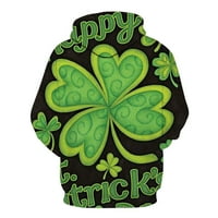 Blueek Men St. Patrick's Day casual 3D digitalni tisak dugih rukava s kapuljačama s kapuljačom bluza