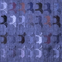 Moderni pravokutni tepisi u apstraktnoj plavoj boji koji se mogu prati u perilici, 8 '12'