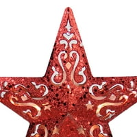 8.5 crvena sjajna zvijezda s izrezanim božićnim drvcem-prozirna svjetla