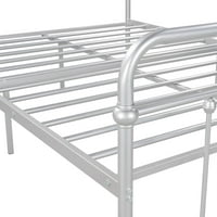 Viktorijanski metalni krevet na platformi u punoj veličini s uzglavljem i podnožjem, čvrsti željezni okvir kreveta