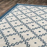 Ručno tkani vuneni tepih od tamno plave boje 7'6 9'6
