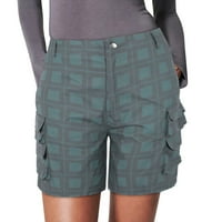 Teretne kratke hlače za ženske modne gumb široke noge s džepovima casual udobno ljeto plus ravna teretna kratkih