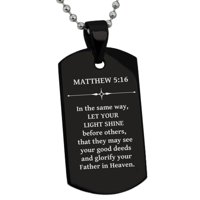 Nehrđajući čelik neka vaša svjetlost sja Matthew 5: Ogrlica s privjesnom za pse