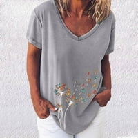 Ljetni vrhovi za žene grafičke majice Žene obična majica v Printanje vrata ljetna majica casual bluza tunika vrhova