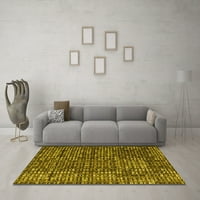 Moderni kvadratni apstraktni tepisi žute boje za unutarnje prostore, 5 ' kvadratni