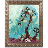 Zaštitni znak likovna umjetnost Spritete Blue Willows Canvas Art by Natasha Wescoat, zlatni ukrašeni okvir