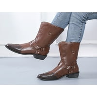 Ženske zapadnjačke kaubojske Rodeo čizme s retro vezom; cipele s niskom potpeticom do sredine teleta;