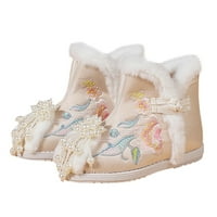 Elegantne cipele za djevojčice, čizme na visoku petu za djecu, cipele od tkanine za malu djecu, tople zimske cipele