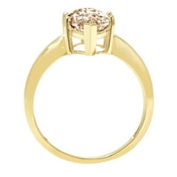 Dijamant izrezan Markiz 2,5 karata šampanjac smeđe boje s imitacijom dijamanta od žutog zlata 14 karata ugraviran