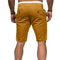 Muške kratke hlače veličine plus, kratke hlače s krojem, srednjeg struka, ravne hlače s prorezom s patentnim zatvaračem
