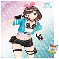 Kizuna ai - plesni zidni plakat s gumbima, 22.375 34