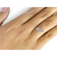 Jewelersclub mama prsten sterling srebrni prsten za žene - bijeli dijamanti naglasci majka kći prsten - Majčin