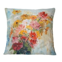 Dizajn cvjetovi u vazi obojenoj ilustraciji - jastuk cvjetnog bacanja - 12x20