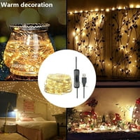 Božićni ukrasi Božićni vodootporni IP topli 50 -ov USB žičana konopca lampica LED Light Fall Dekoracije za dom