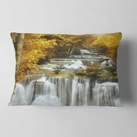 Jedinstveni jesen Huai Mae Kamin vodopad - Sažetak jastuka za bacanje - 12x20