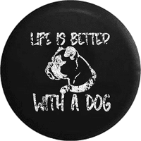 Život je bolji s psećim bokserom Pug Boston Terrier K Rezervna guma za gume Jeep RV