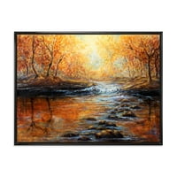 Sunrise sjaj u jeseni šumski uokviren slikanje platna umjetnički tisak