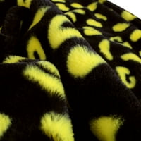 Pokrivač od krzna od zečjeg zeca s printom, lagana Plišana ugodna mekana deka od crnog leoparda