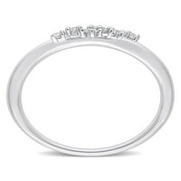 Ženski prsten od dijamanta od srebra u stupnjevanom srebrnom prstenu od srebra