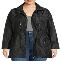 Ženska kišna jakna s kapuljačom veličine plus