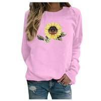 Majica s printom suncokreta za djevojčice majica s dugim rukavima s okruglim vratom gornji dio pulover džemper