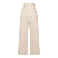 Simplemasygeni ženske duge hlače u hlačama Trendi zazor plus veličine dame čvrste boje hlače visokog struka široke