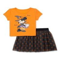 Disney Minnie Mouse Girls Halloween Graphic Top i Tutu Skirt Set, 2-komad, veličine 4-16