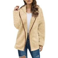 Zimski kaputi za žene, Ženska Casual moda, debeli Jednobojni pleteni kardigan, džemper s rukavima, jakna, kardigan,
