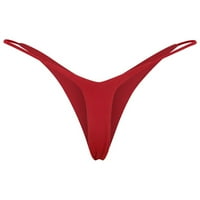 Skpblutn ženske gaćice Thong s niskim porastom dvostruki sloj bikini žensko donje rublje crveno m