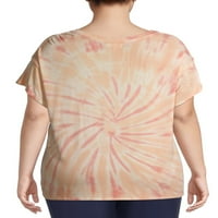 Ženska majica veličine plus veličine s donjim ramenom i kratkim rukavima