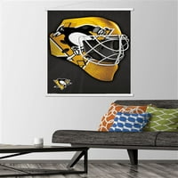 Zidni plakat s maskom Pittsburgh Penguins u drvenom magnetskom okviru, 22.375 34
