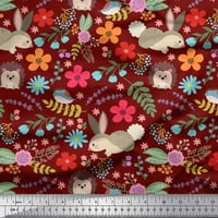 Georgette tkanina s cvjetnim printom od zeca i dikobraza, zanatska tkanina široka jarda