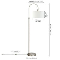70-inčna visoka podna svjetiljka od brušenog nikla