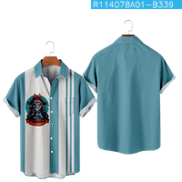 Havajske košulje kratkih rukava s gumbima, ljetne košulje za plažu s lubanjom, moderne košulje za plažu, majice