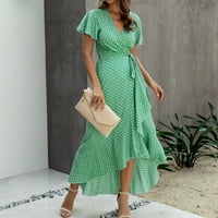 Puntoco Womens Plus Assure Obućne haljine, Ljetne žene za ispis s kratkim rukavima haljina s kratkim rukavima