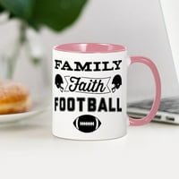 CafePress - Family Faith Football - stakleno Keramička krigla oz - Novo Кофейно-čajna šalica