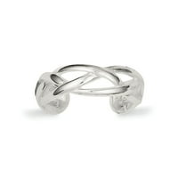 Bijeli prsten od sterling srebra s tkanjem nožnih prstiju, veličina 9